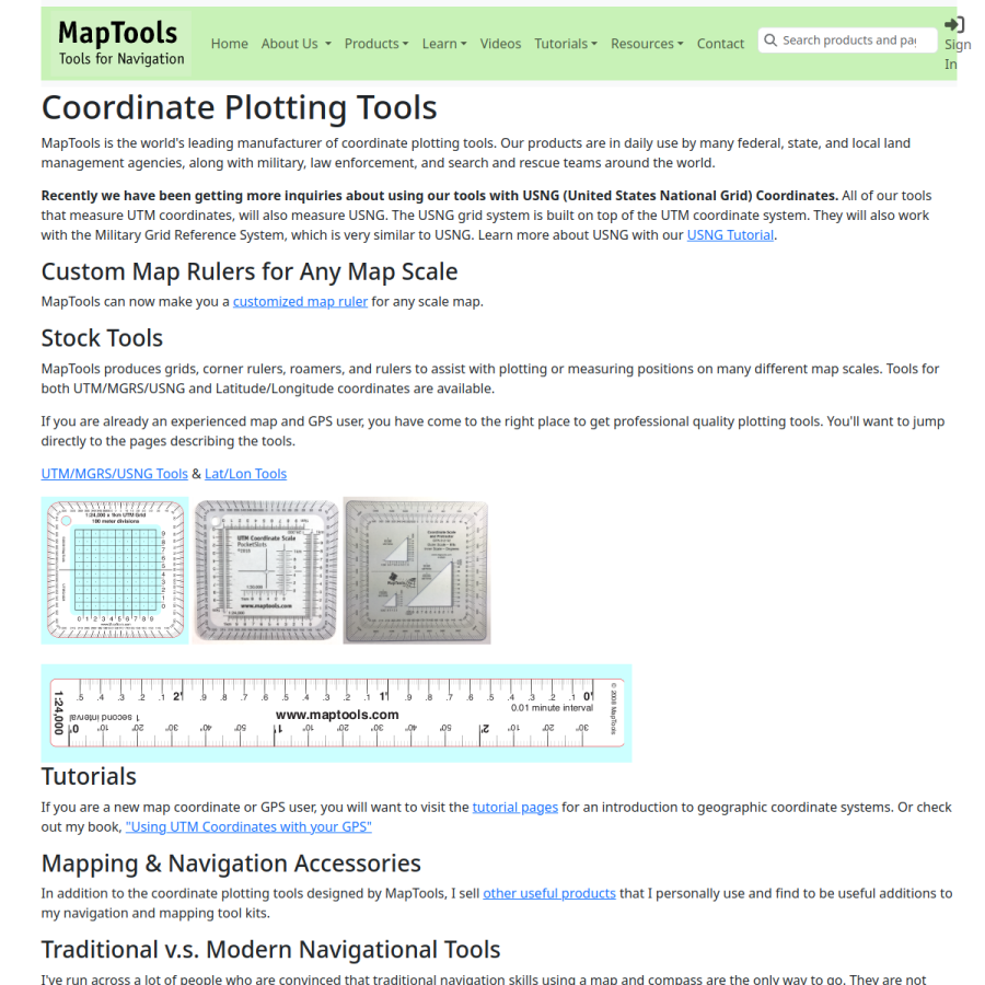 maptools.com homepage screenshot