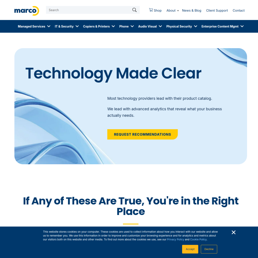 marconet.com homepage screenshot