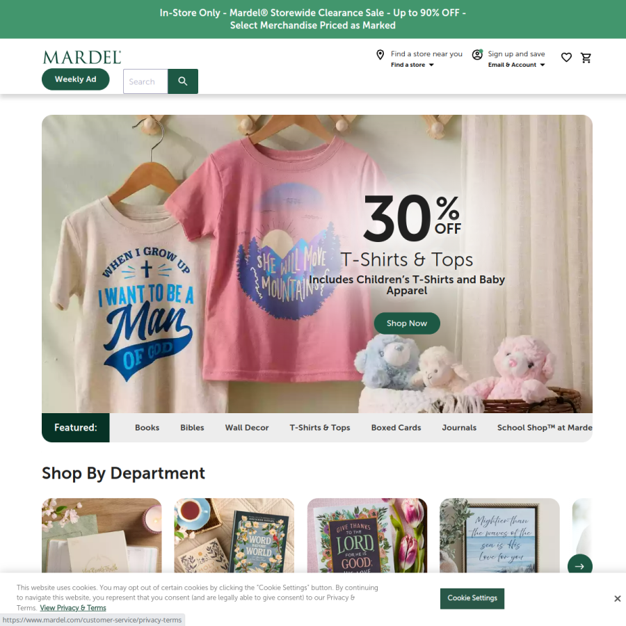 mardel.com homepage screenshot