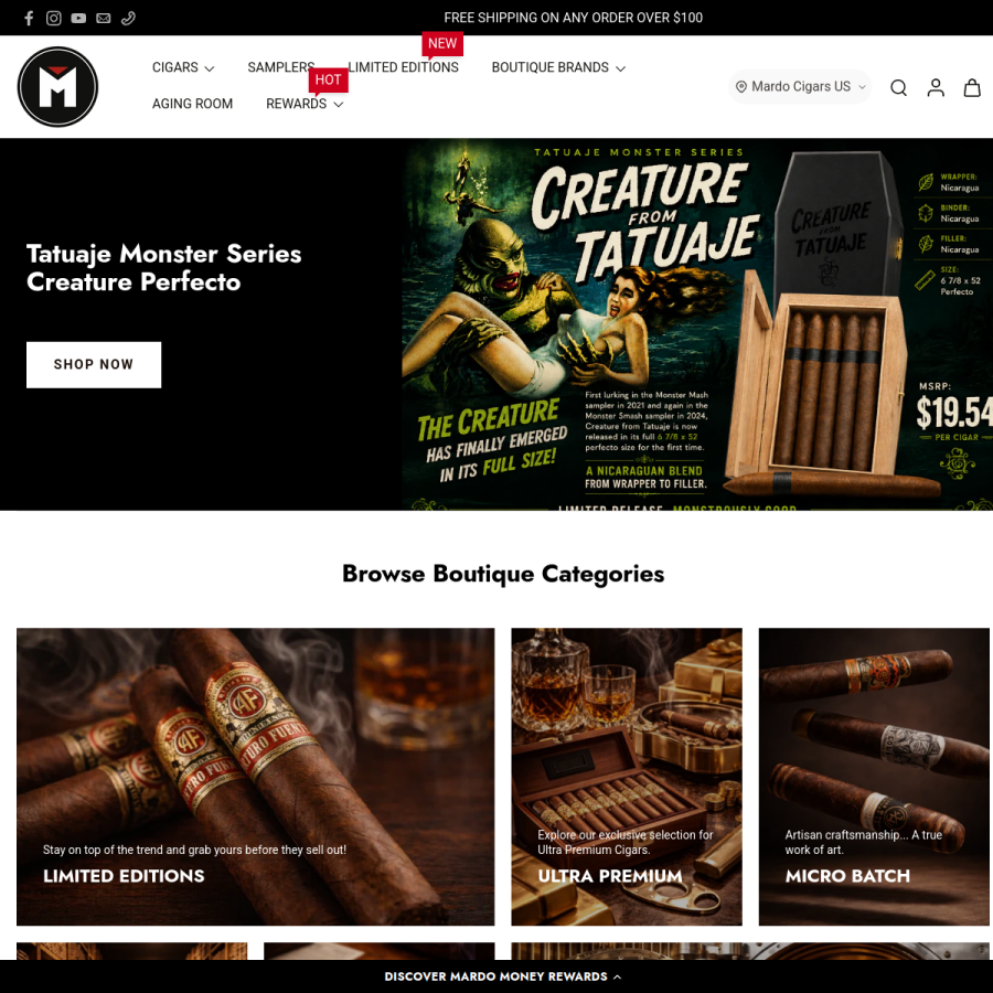 mardocigars.com homepage screenshot