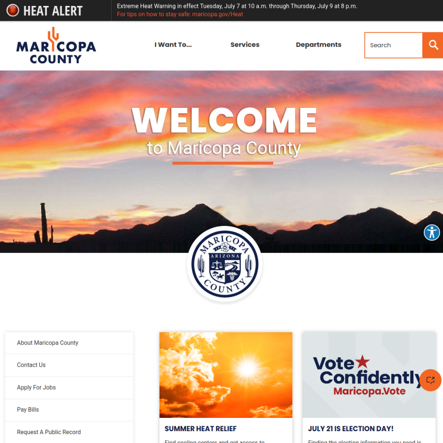 maricopa.gov homepage screenshot