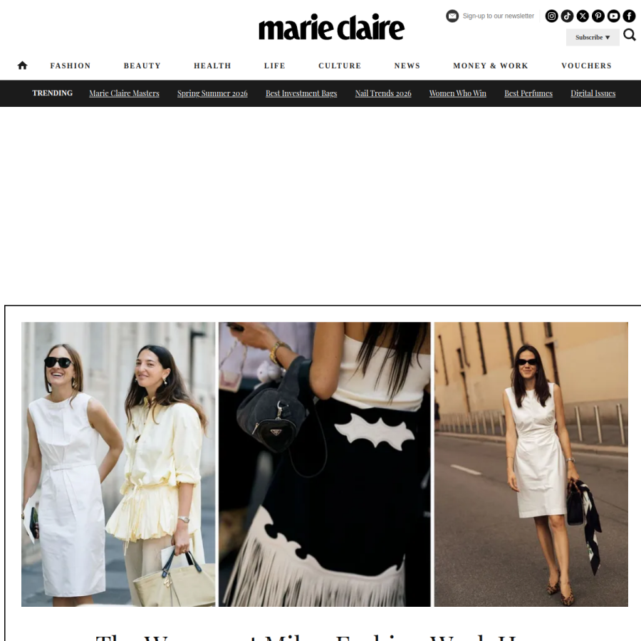marieclaire.co.uk homepage screenshot
