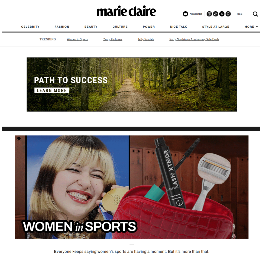 marieclaire.com homepage screenshot