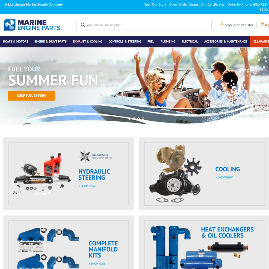 marineengineparts.com homepage screenshot