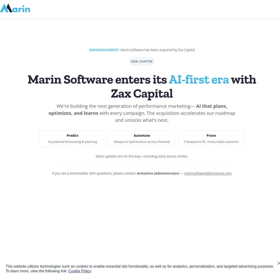 marinsoftware.com homepage screenshot