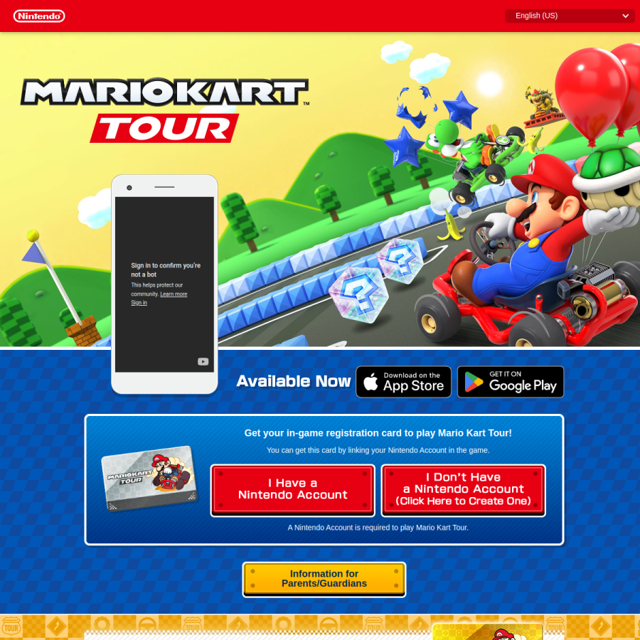 mariokarttour.com homepage screenshot