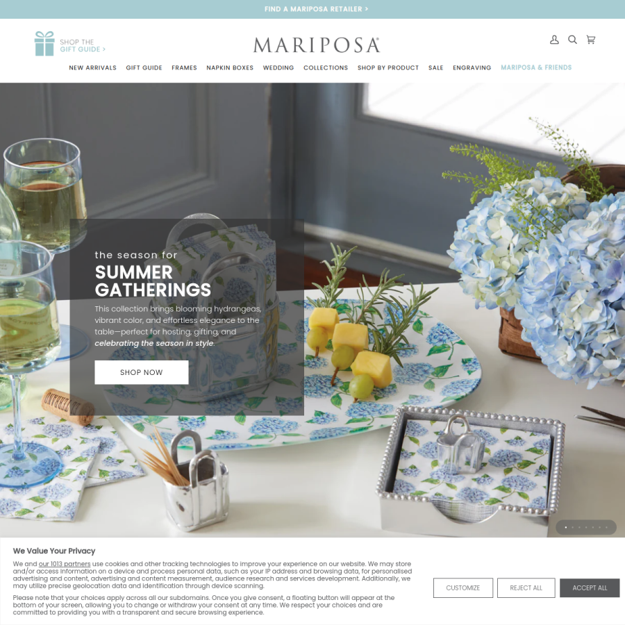 mariposa.com homepage screenshot