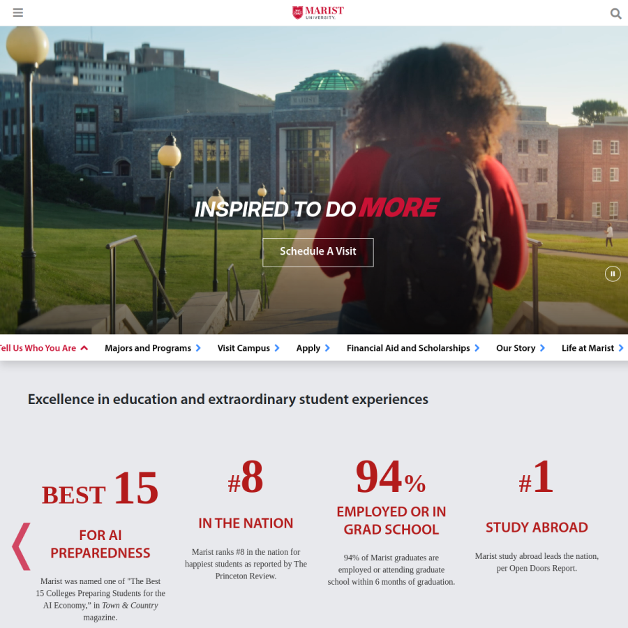 marist.edu homepage screenshot