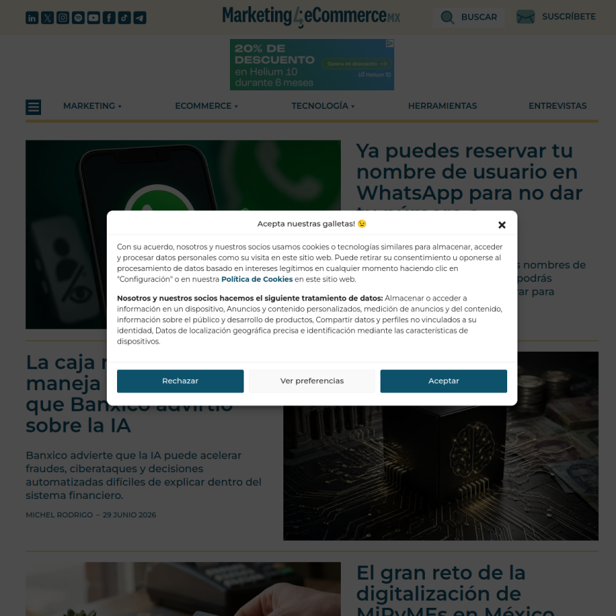 marketing4ecommerce.mx homepage screenshot
