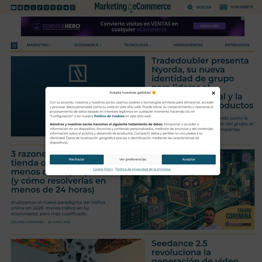 marketing4ecommerce.net homepage screenshot