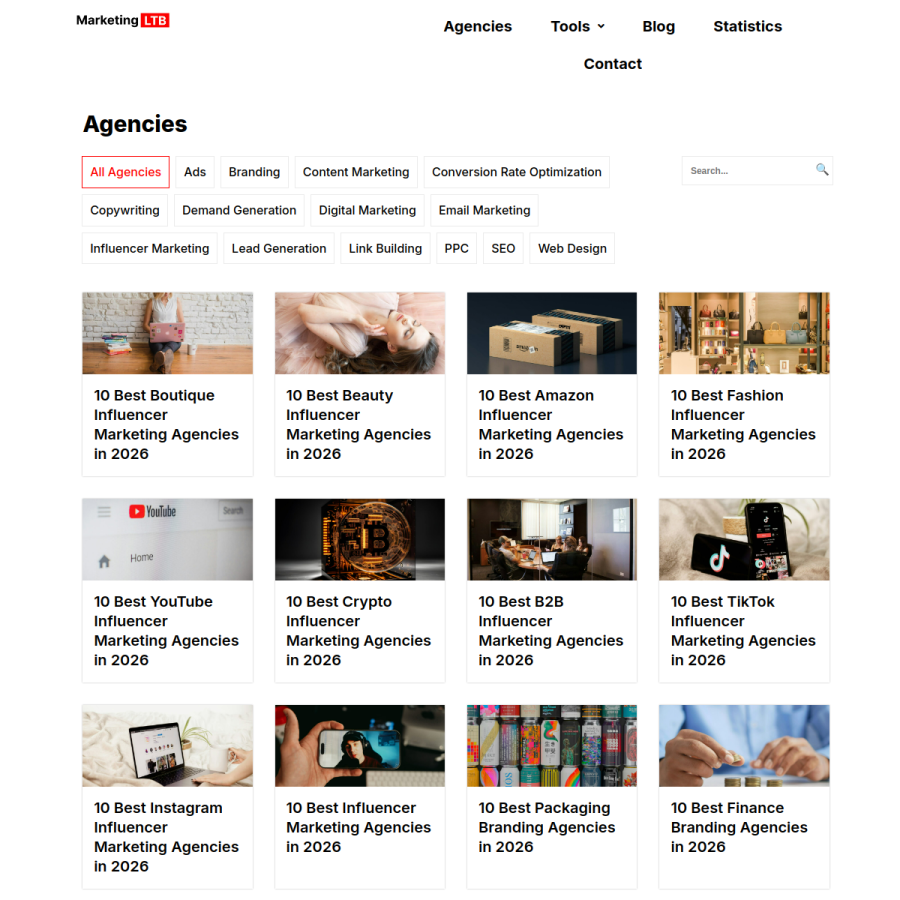 marketingltb.com homepage screenshot