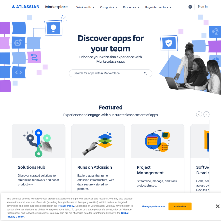 marketplace.atlassian.com homepage screenshot