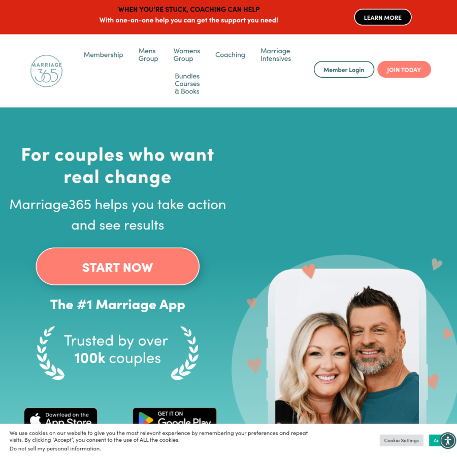 marriage365.com homepage screenshot