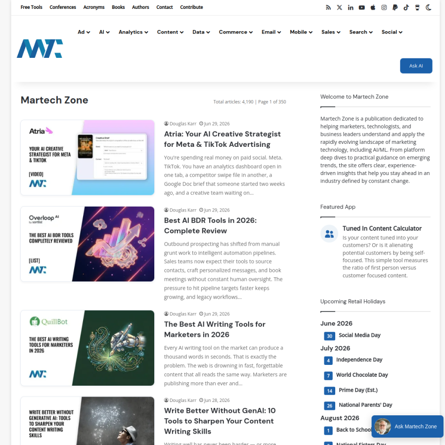 martech.zone homepage screenshot