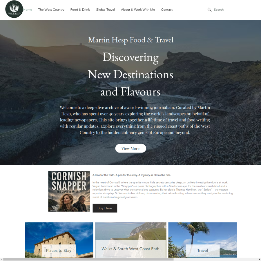 martinhespfoodandtravel.com homepage screenshot