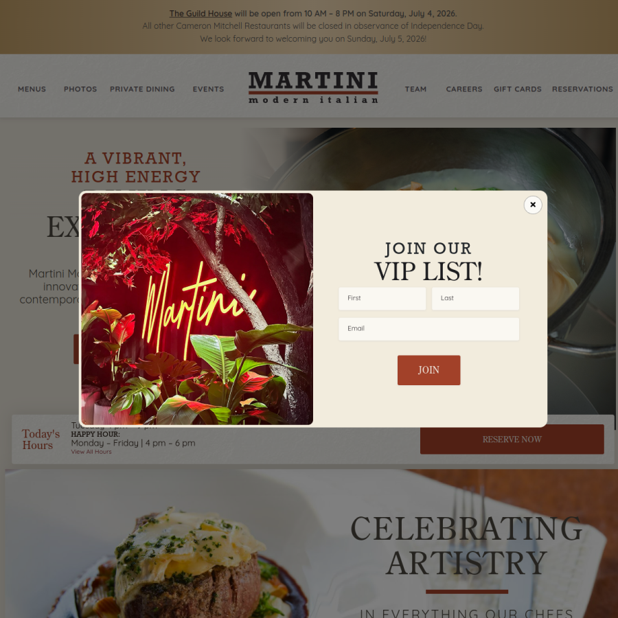martinimodernitalian.com homepage screenshot