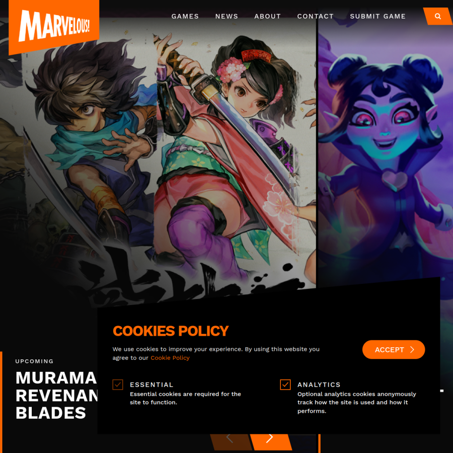 marvelousgames.com homepage screenshot