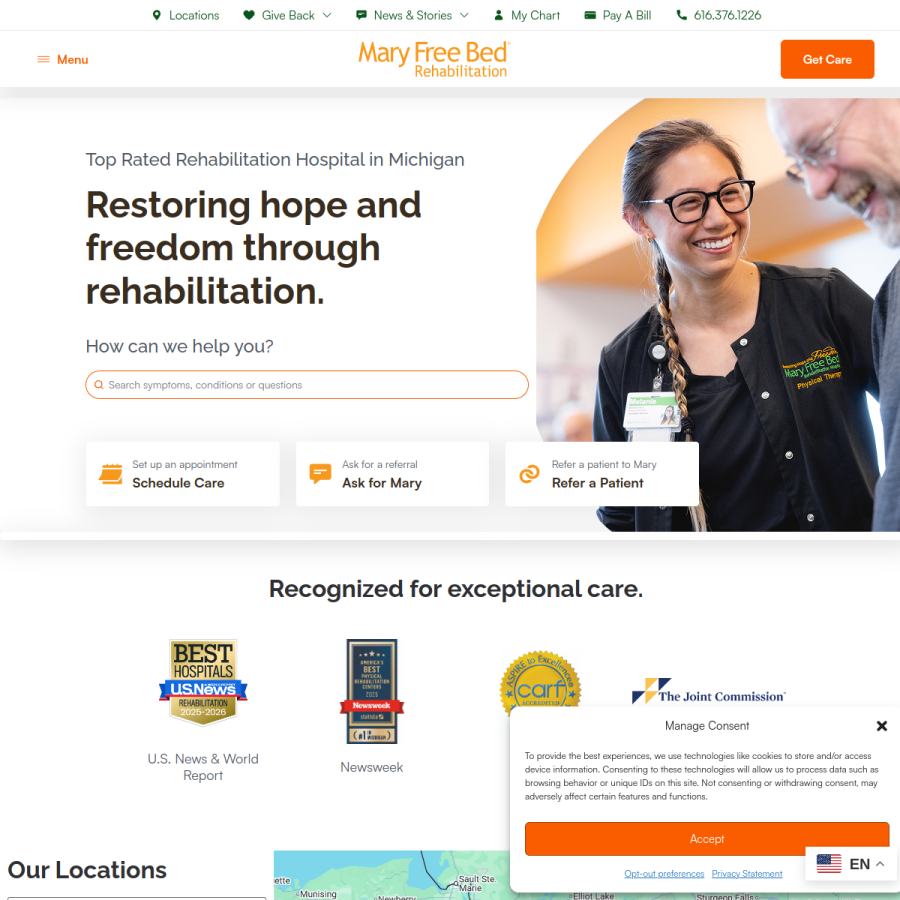 maryfreebed.com homepage screenshot