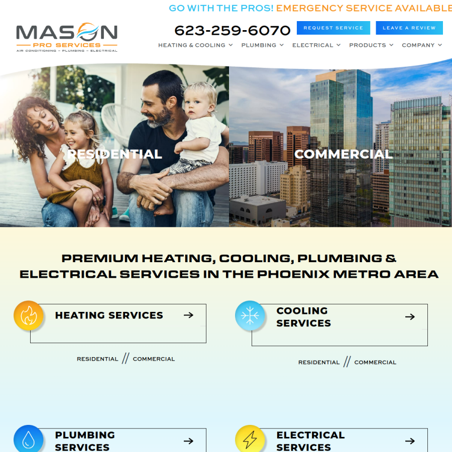 masonproservices.com homepage screenshot