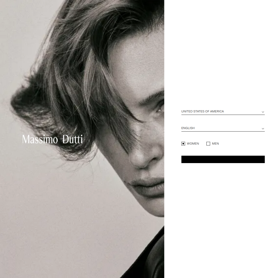 massimodutti.com homepage screenshot