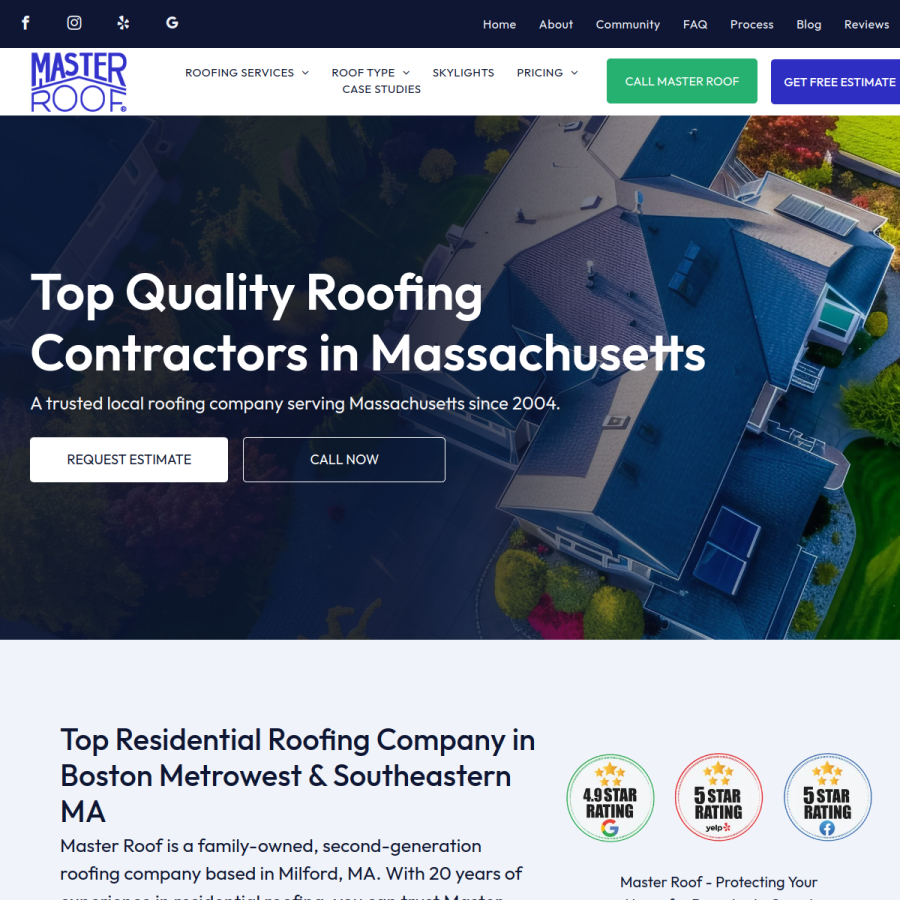 masterroof.com homepage screenshot