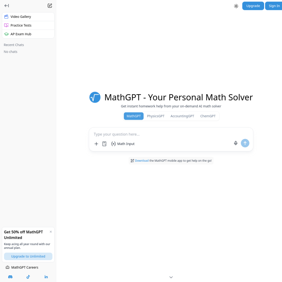 math-gpt.org homepage screenshot