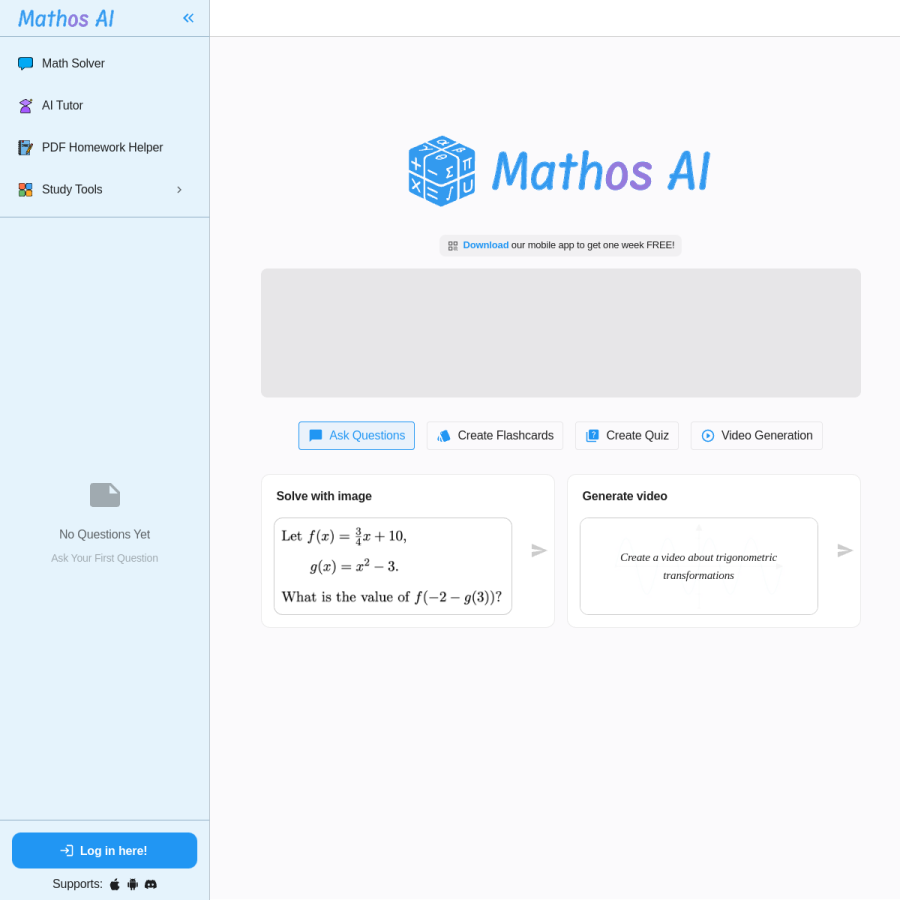 mathgptpro.com homepage screenshot