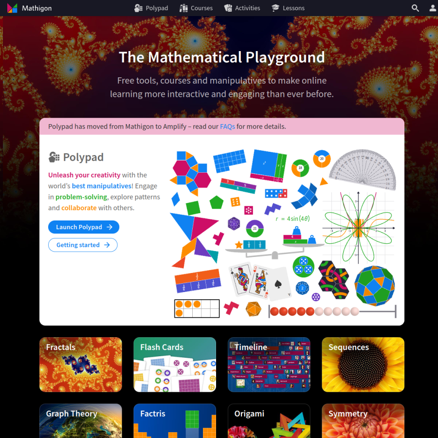 mathigon.org homepage screenshot