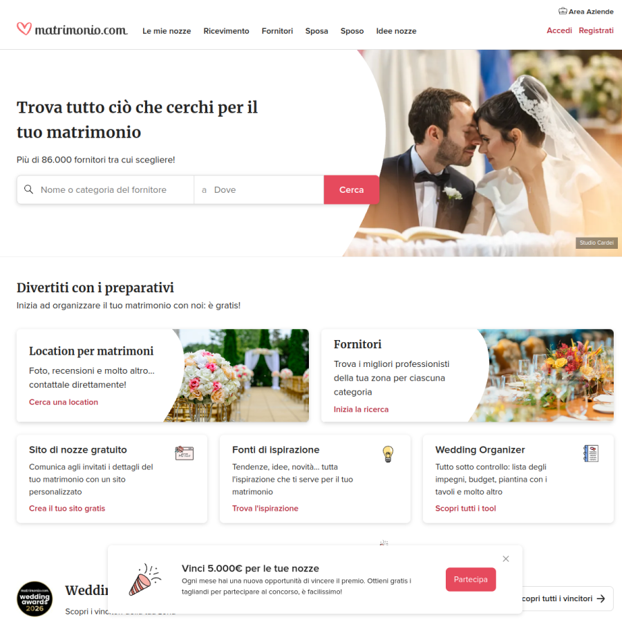 matrimonio.com homepage screenshot