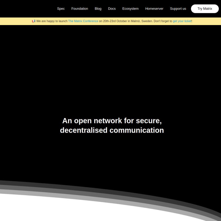 matrix.org homepage screenshot