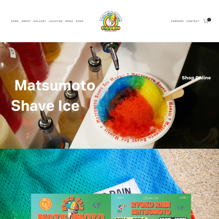 matsumotoshaveice.com homepage screenshot