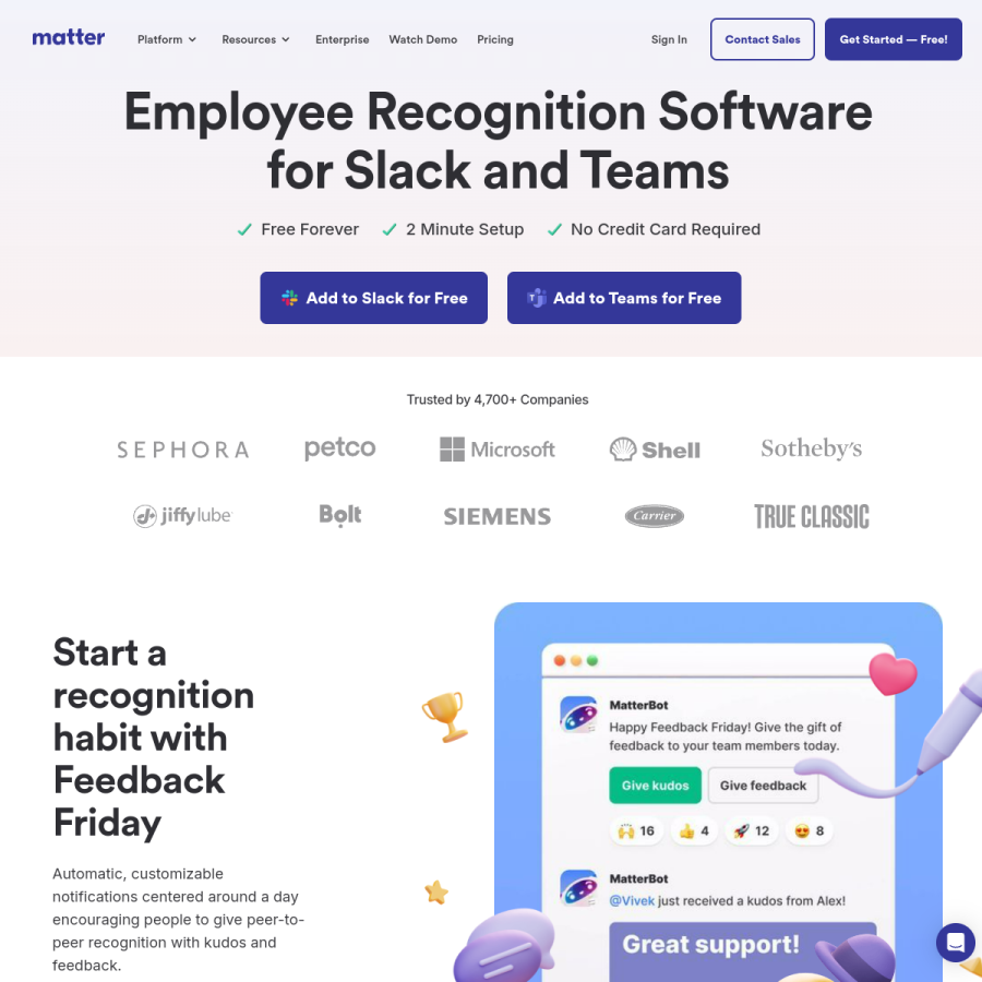 matterapp.com homepage screenshot