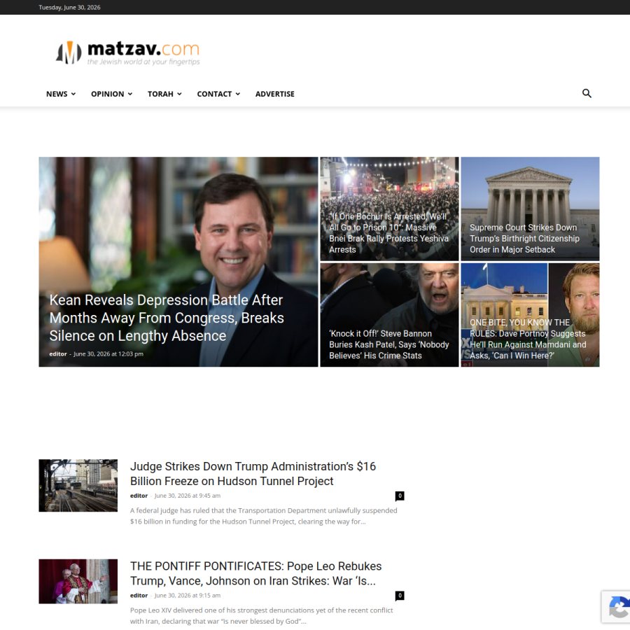 matzav.com homepage screenshot