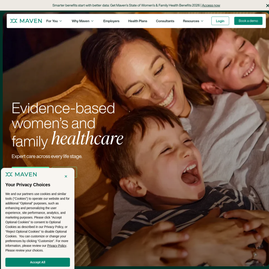 mavenclinic.com homepage screenshot