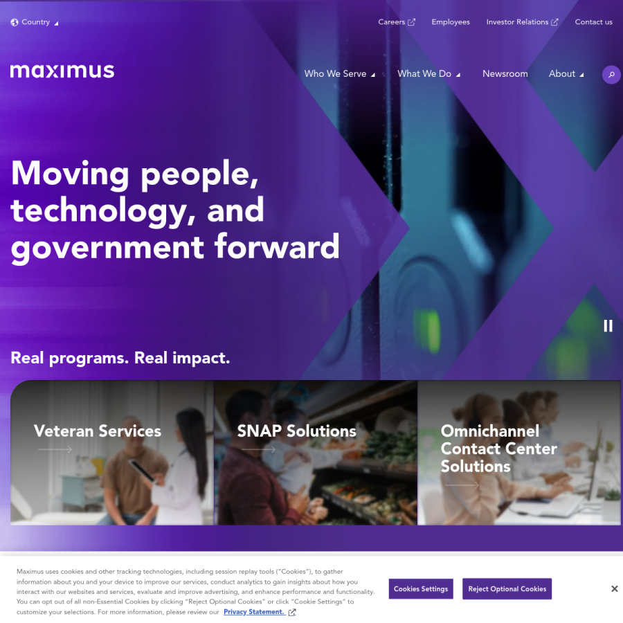 maximus.com homepage screenshot