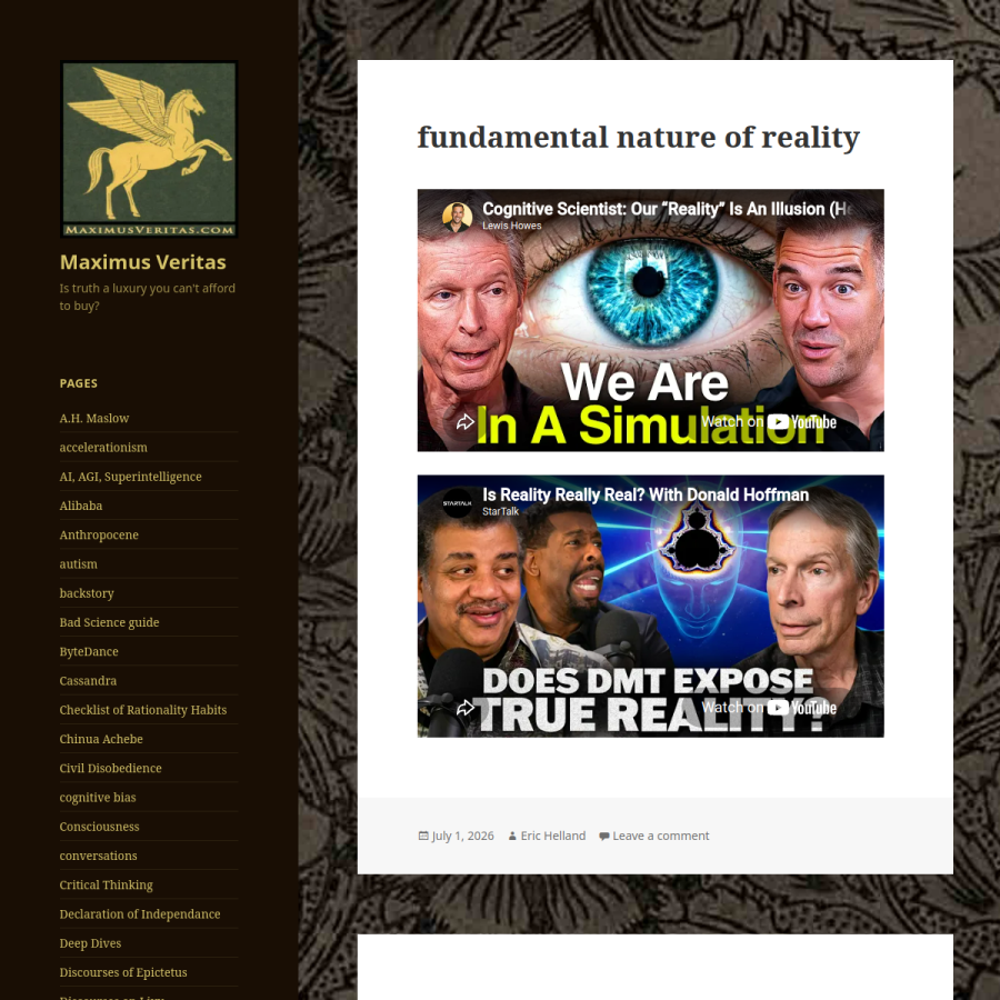 maximusveritas.com homepage screenshot