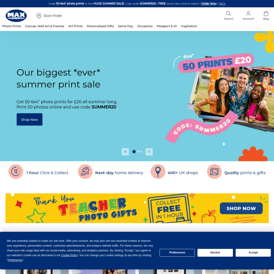 maxphoto.co.uk homepage screenshot