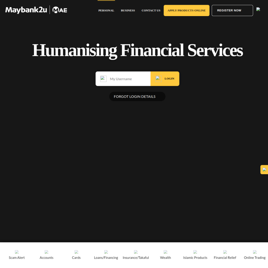 maybank2u.com.my homepage screenshot