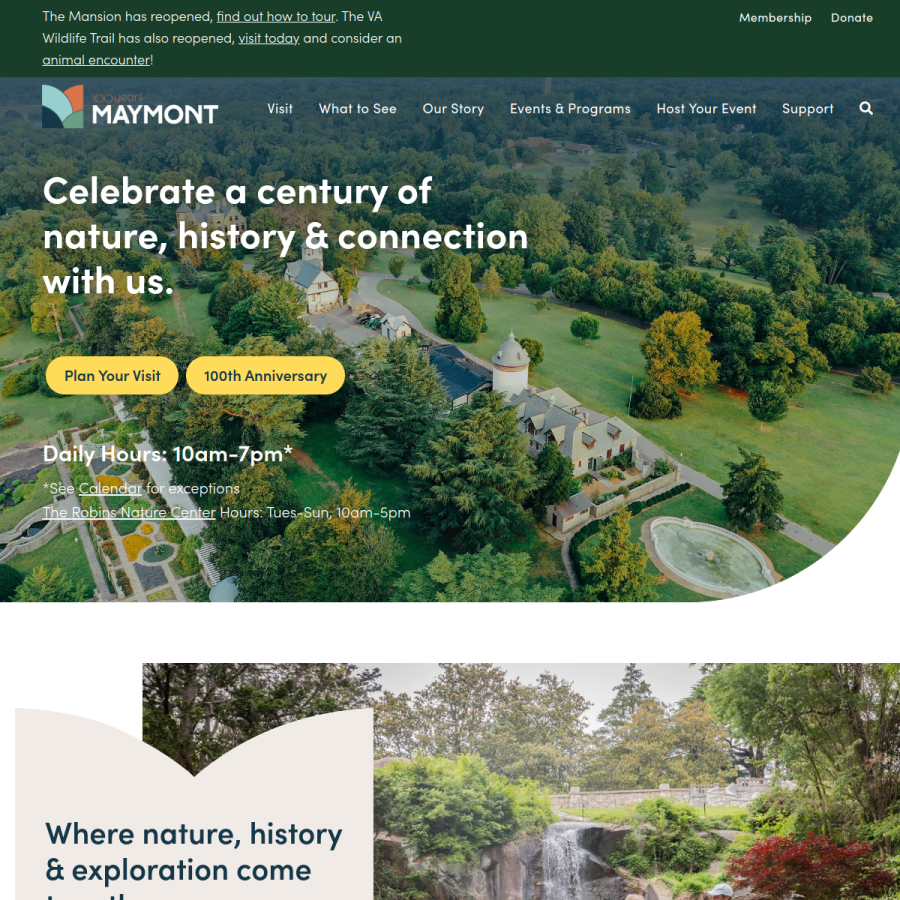 maymont.org homepage screenshot