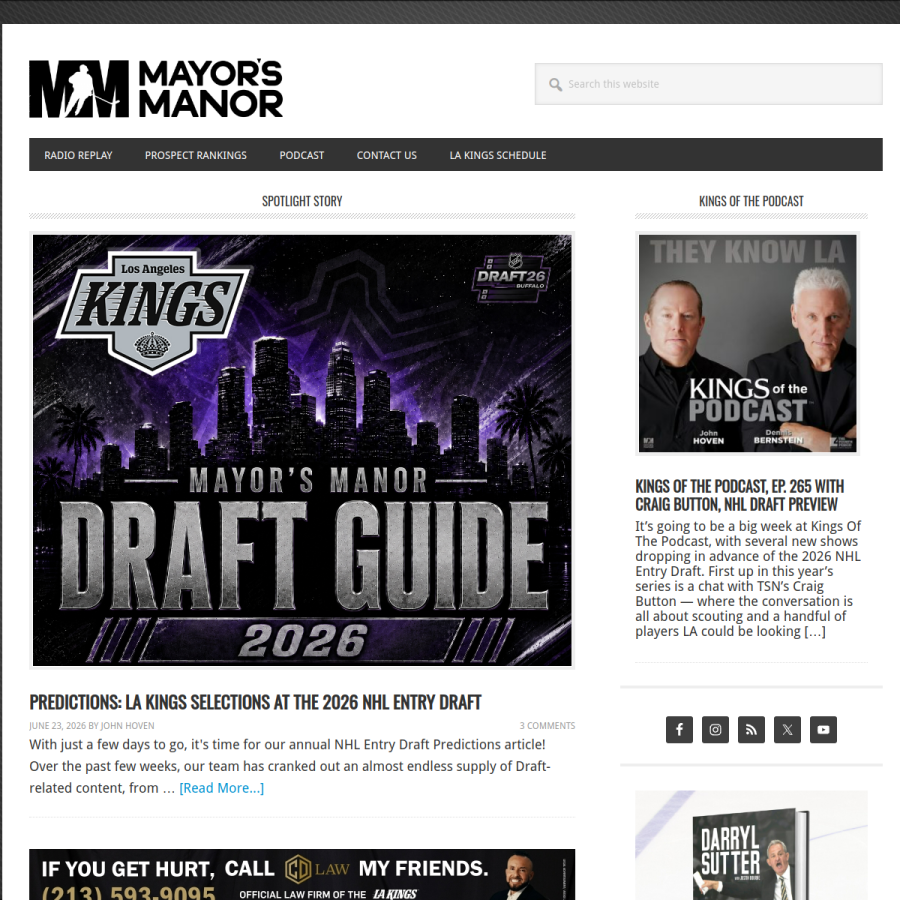 mayorsmanor.com homepage screenshot