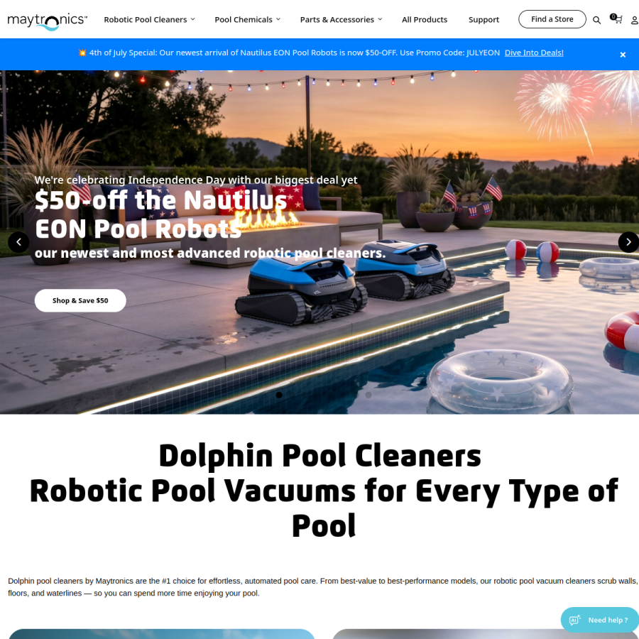 maytronics.com homepage screenshot