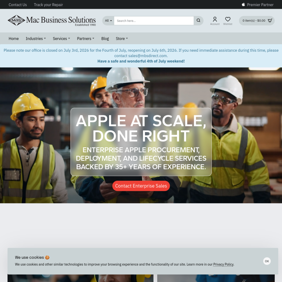 mbsdirect.com homepage screenshot