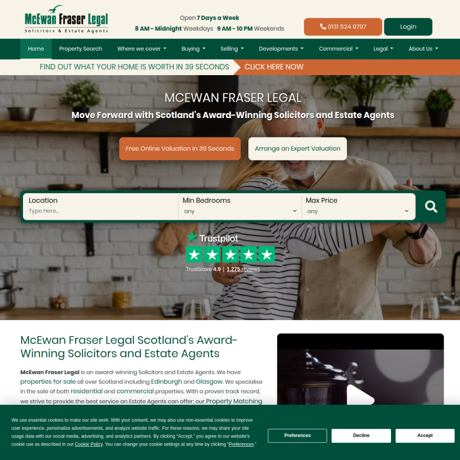 mcewanfraserlegal.co.uk homepage screenshot