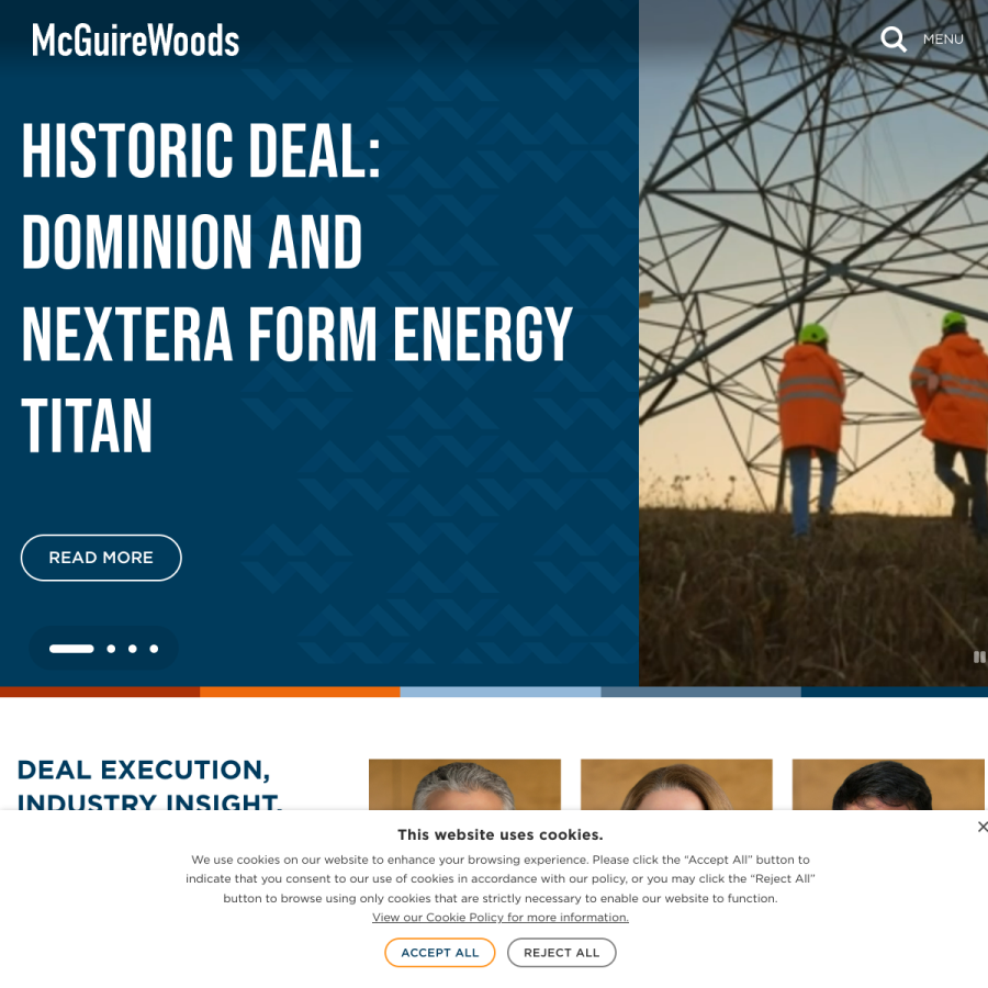 mcguirewoods.com homepage screenshot