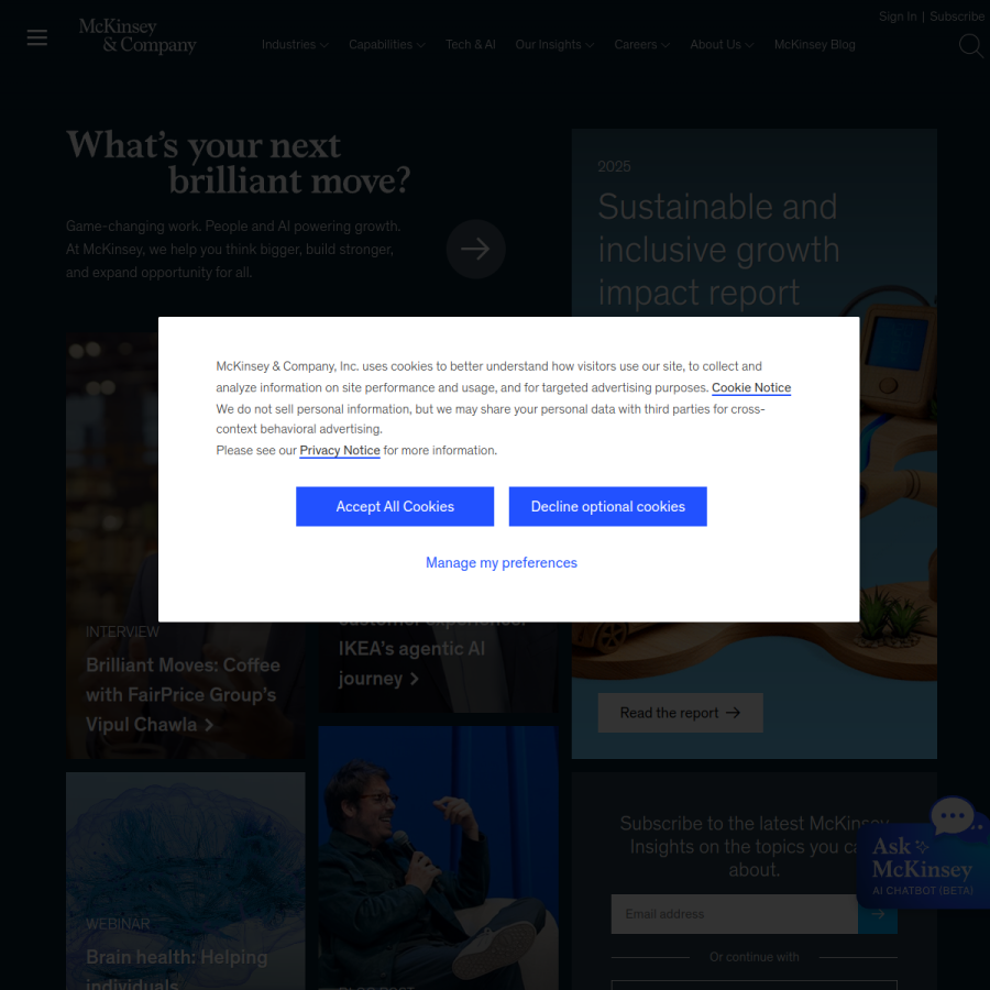 mckinsey.com homepage screenshot