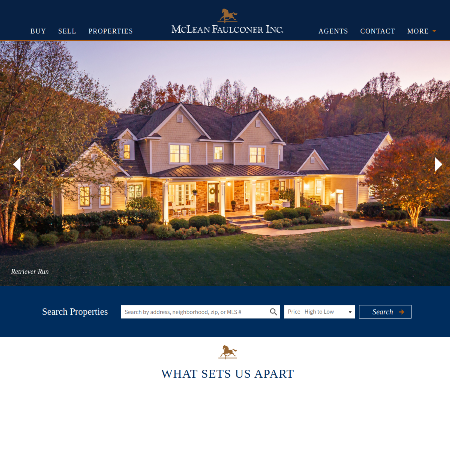 mcleanfaulconer.com homepage screenshot