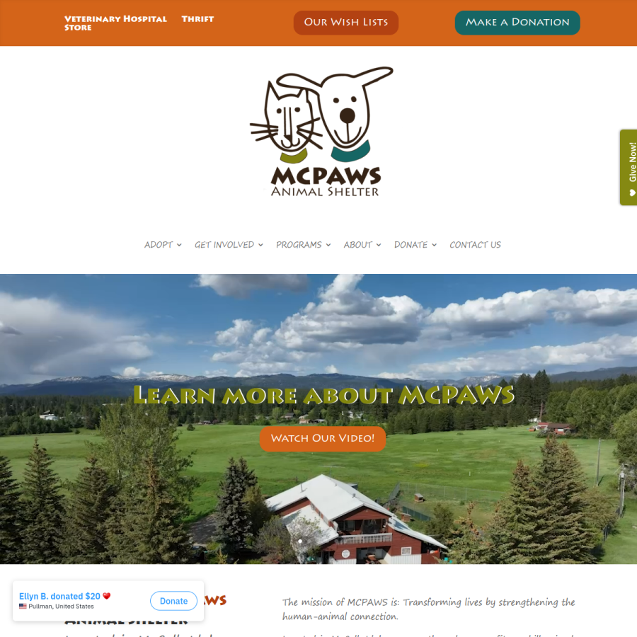 mcpaws.org homepage screenshot