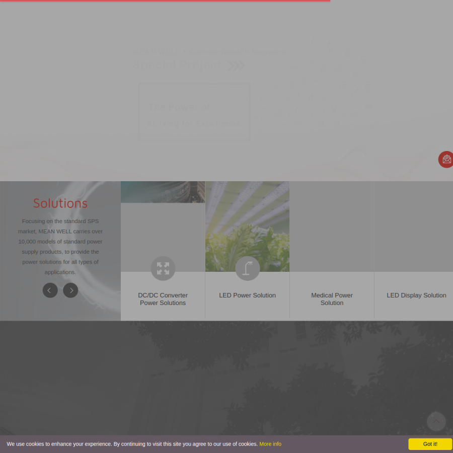 meanwell.com homepage screenshot