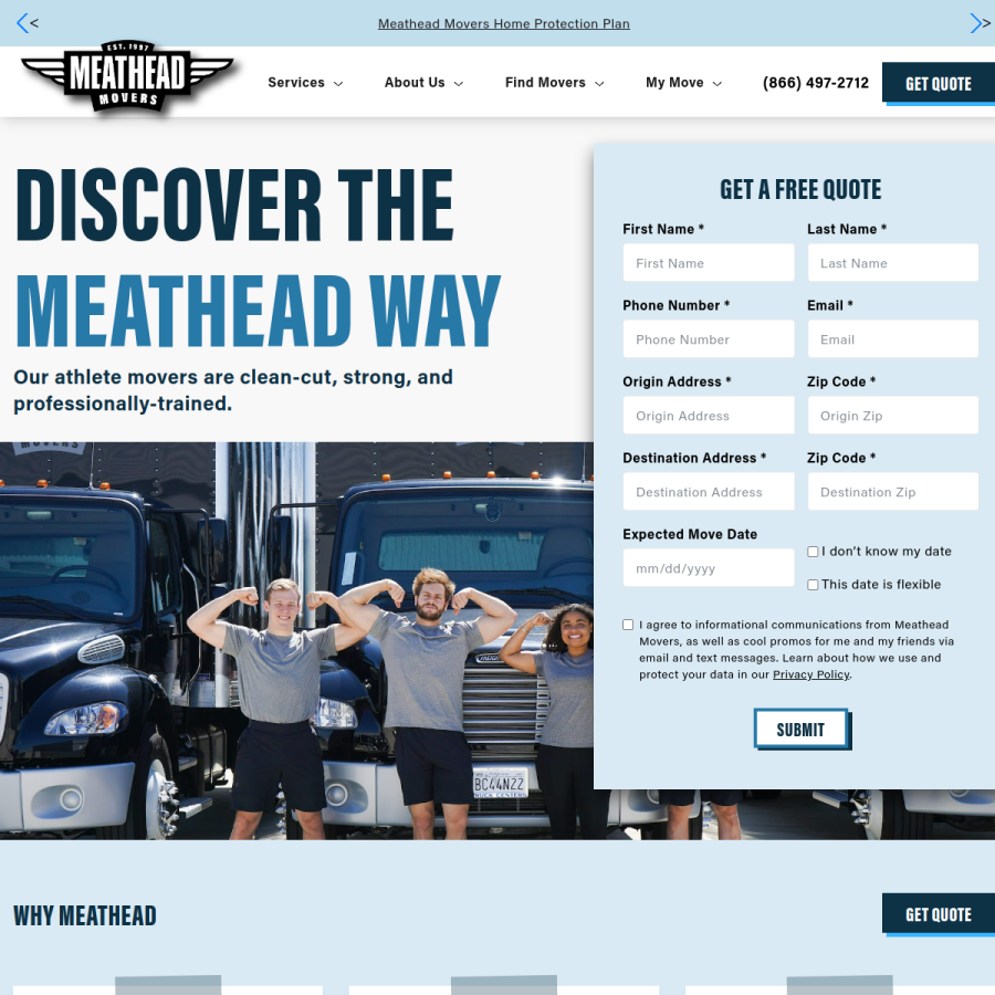 meatheadmovers.com homepage screenshot