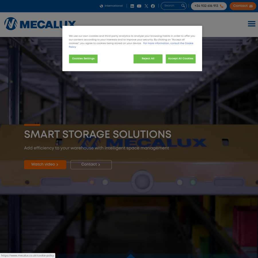 mecalux.com homepage screenshot